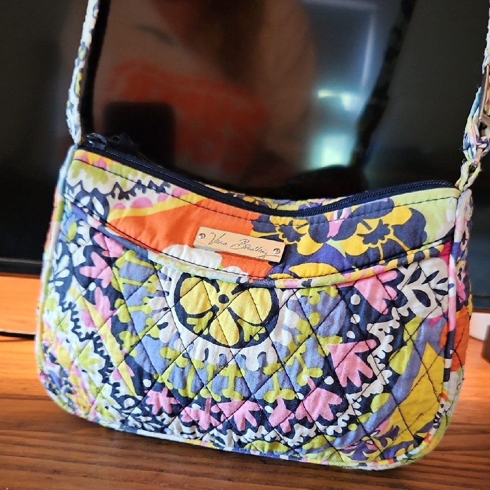 RARE Vera Bradley Blue and Yellow Floral Crossbody Bag